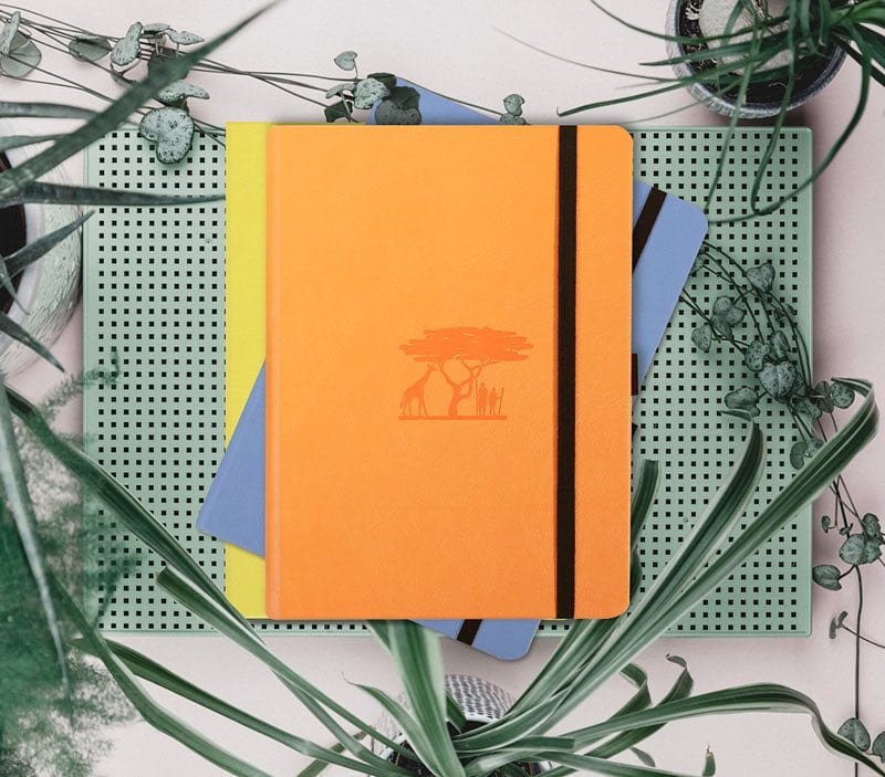 Dingbats A5 Dotted Notebook Earth Series | Tangerine Serengeti flat lay