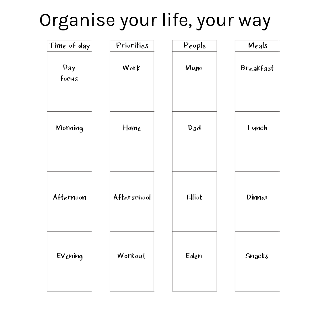 Loose Leaf Planner Inserts 120gsm | 2-Page Weekly Schedule