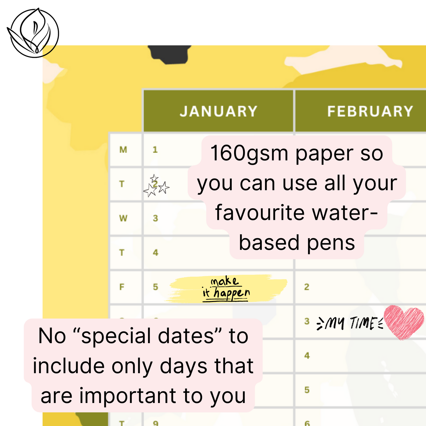 Brighten Your Day | 2024 Paper Wall Planner