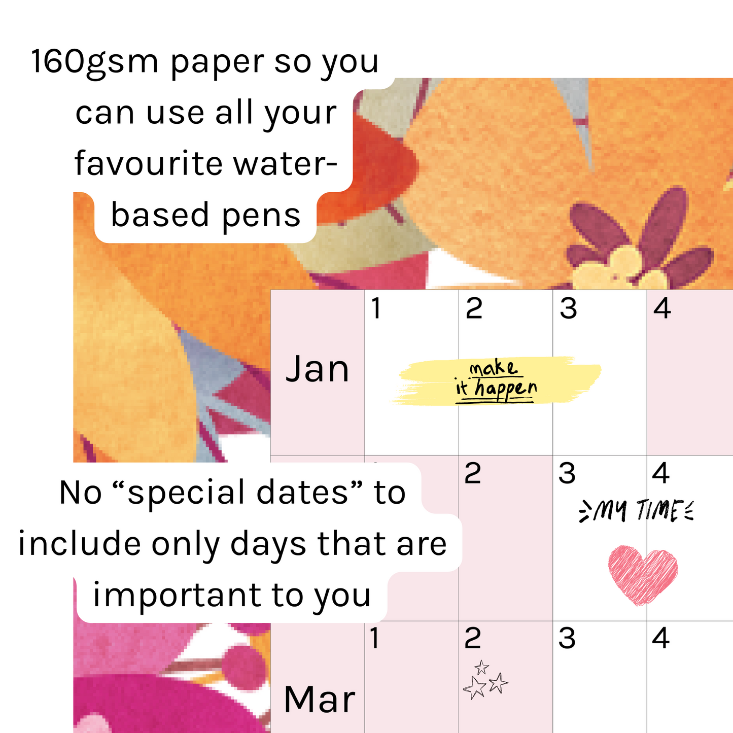 Horizontal 2025 Paper Wall Planner | Autumn Harvest