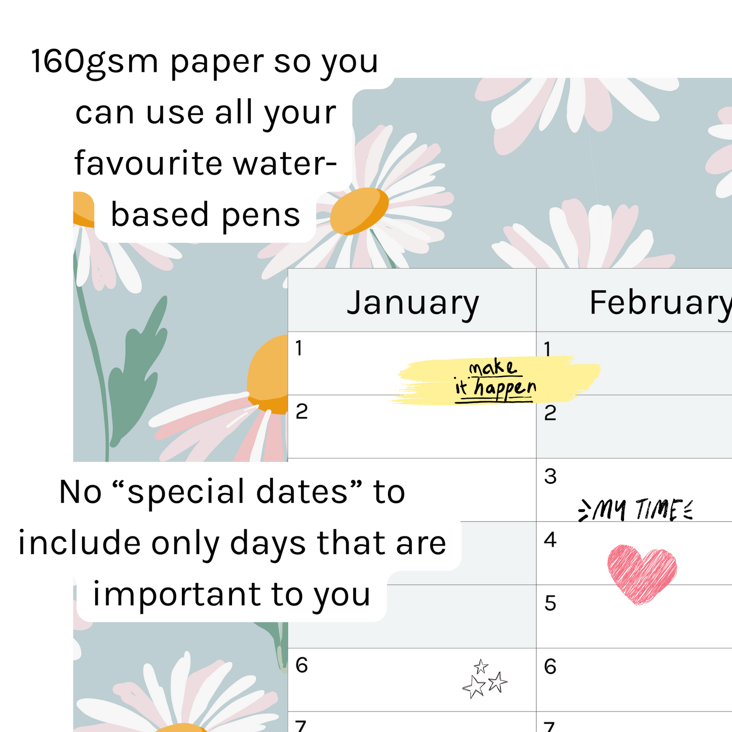 Vertical 2025 Paper Wall Planner | Daisy Lane