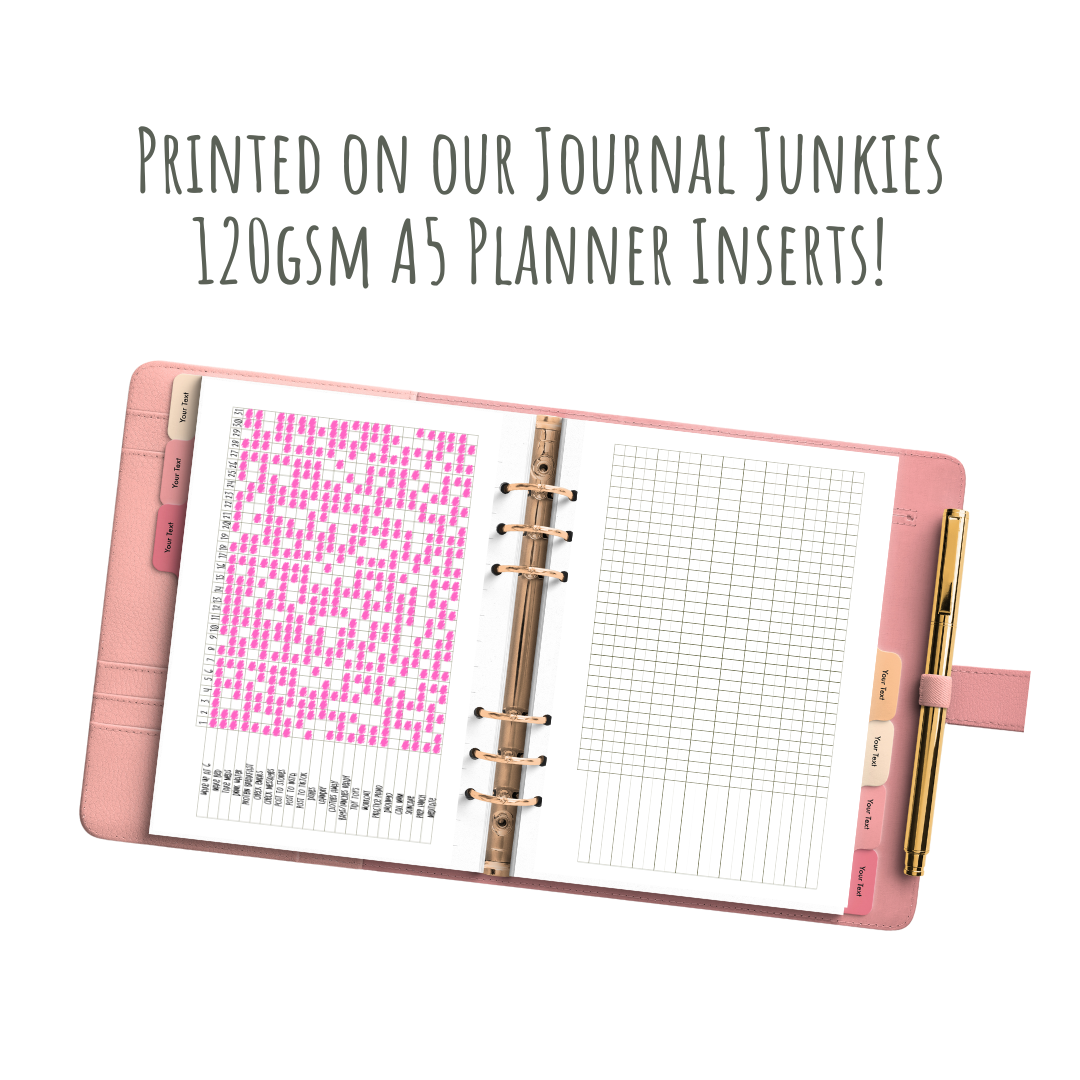 Loose Leaf A5 Planner Inserts 120gsm | Original Grid Habit Tracker