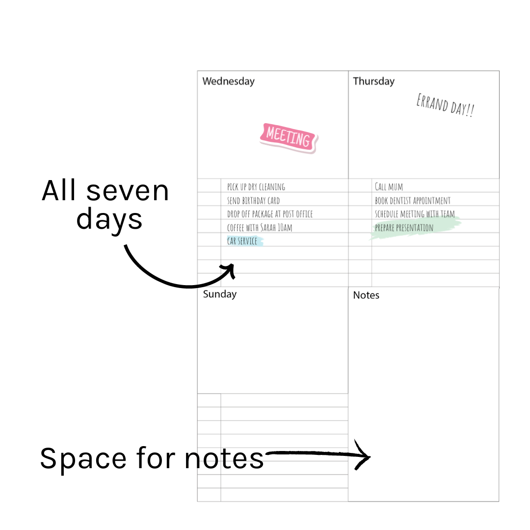 Loose Leaf A5 Planner Inserts 120gsm | Super Block Weekly