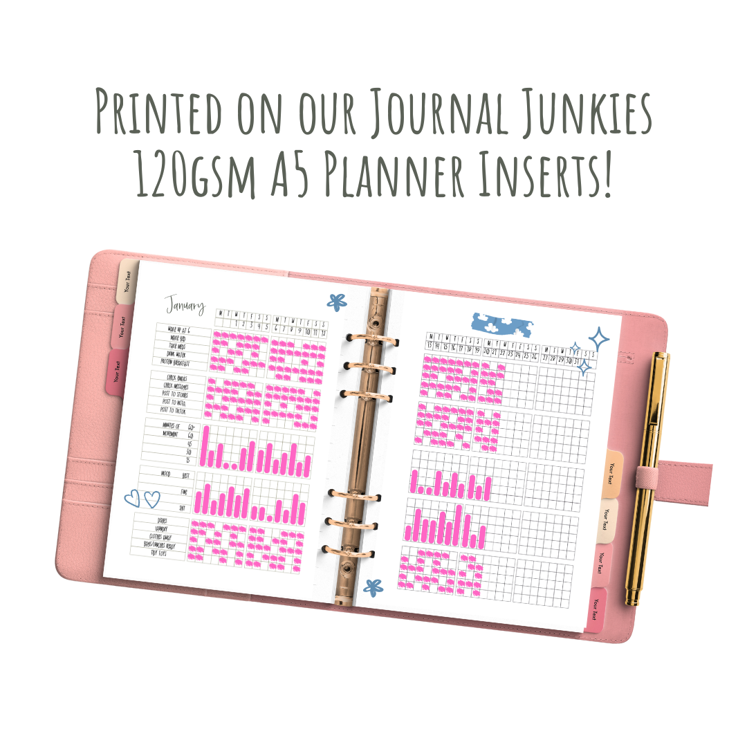 Loose Leaf A5 Planner Inserts 120gsm | 2-Page Ultimate Habit Tracker