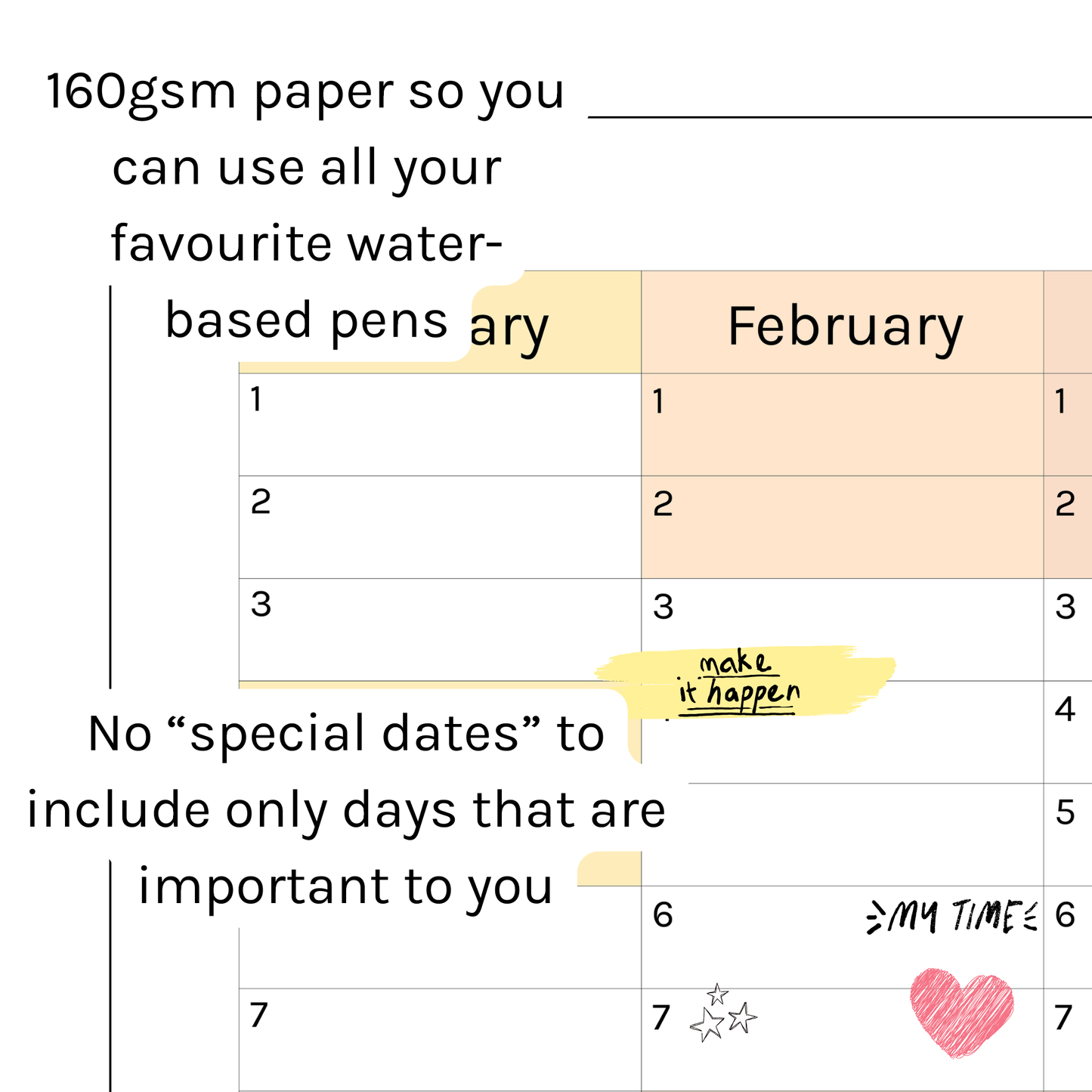 Vertical 2025 Paper Wall Planner | Julie's Rainbow