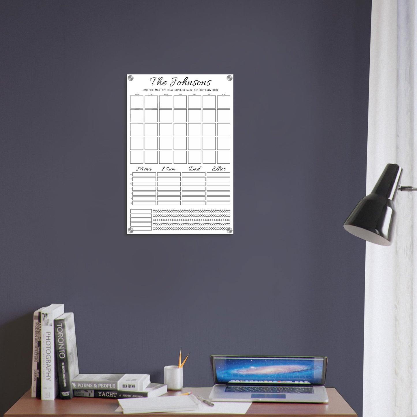 Customisable Family Wall Planner | Monthly Reusable