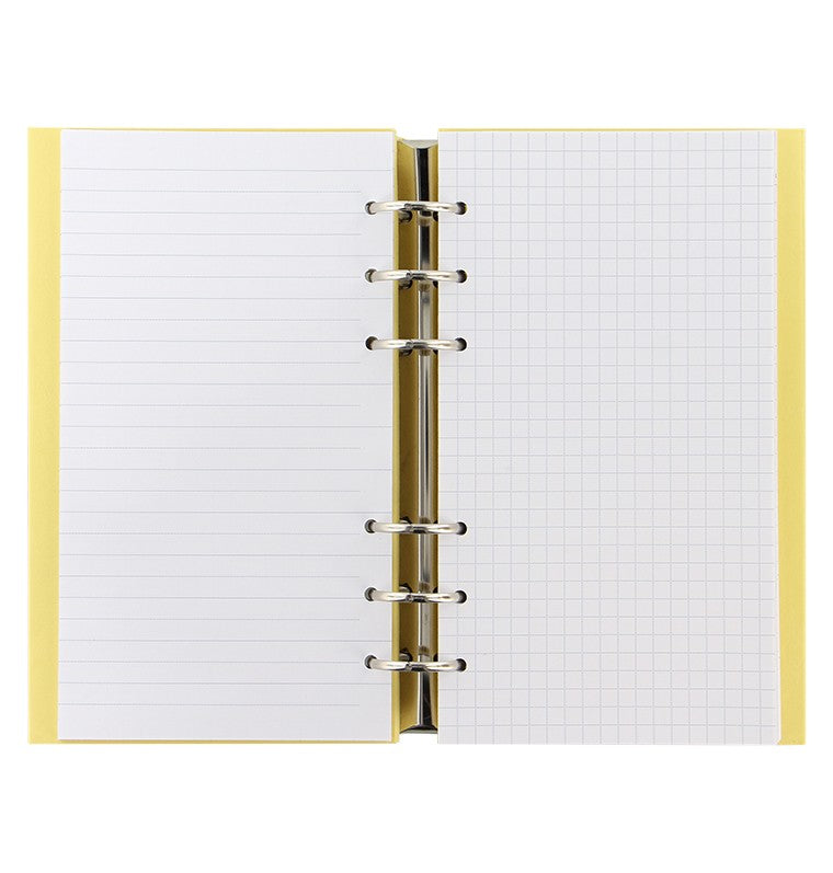 Filofax Clipbook Loose Leaf Notebook | Personal Lemon open
