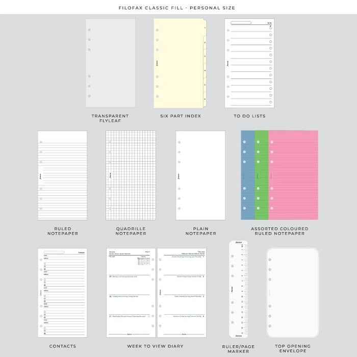 Filofax Domino Soft Loose Leaf Planner | Personal Sunrise Inserts