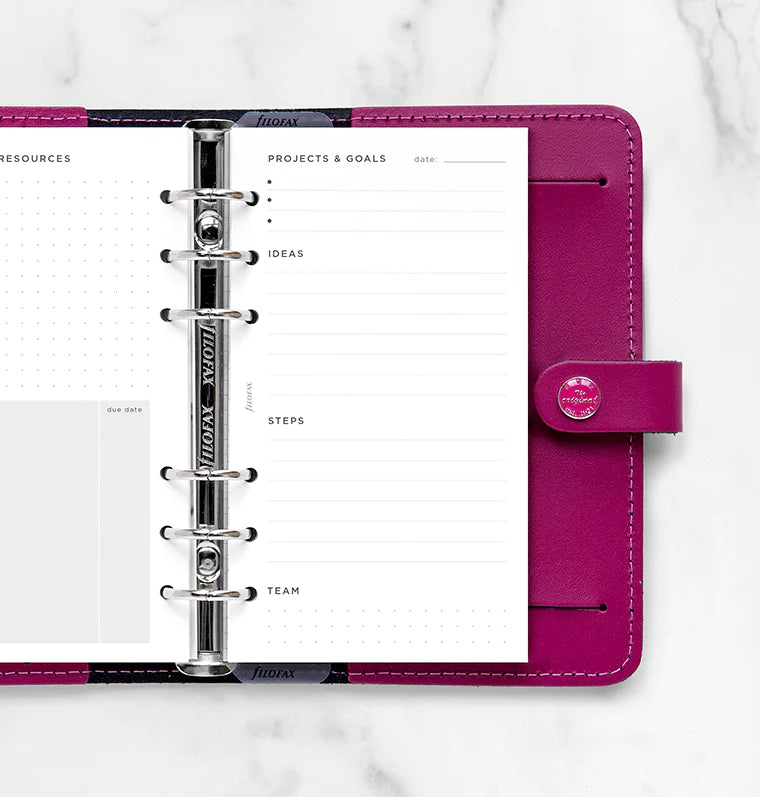 Filofax Loose Leaf Refill | Personal Project Management Closeup