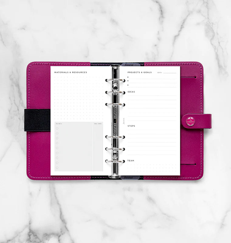 Filofax Loose Leaf Refill | Personal Project Management plain open