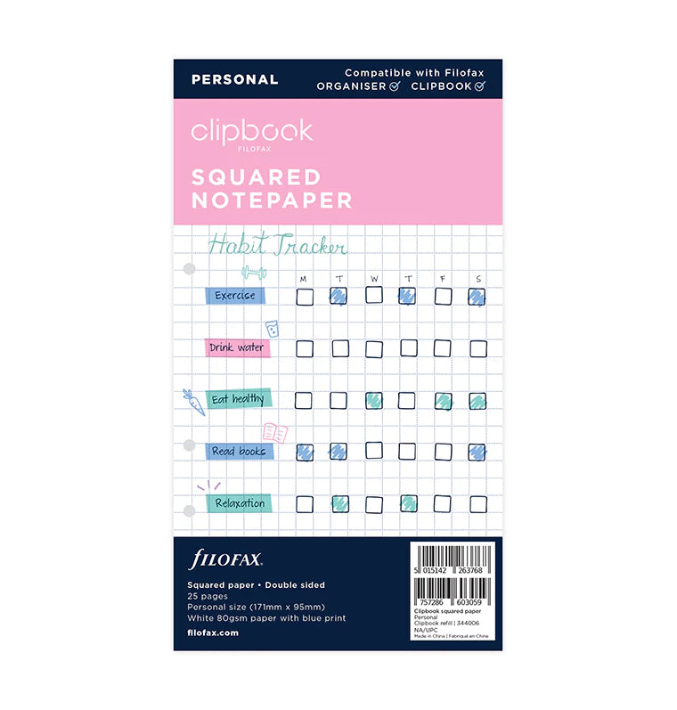 Filofax Loose Leaf Refill | Personal Square Grid Paper