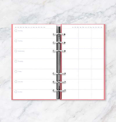 Filofax Loose Leaf Refill | Personal Undated Weekly Diary open