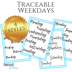 Handlettering weekdays for tracing in your bullet journal (1)