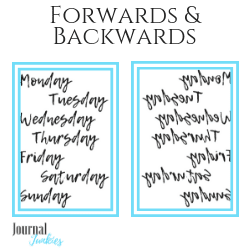 Handlettering weekdays for tracing in your bullet journal