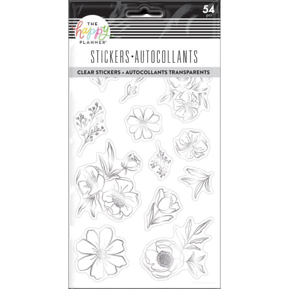 Happy Planner Sticker Pack | Clear Flowers