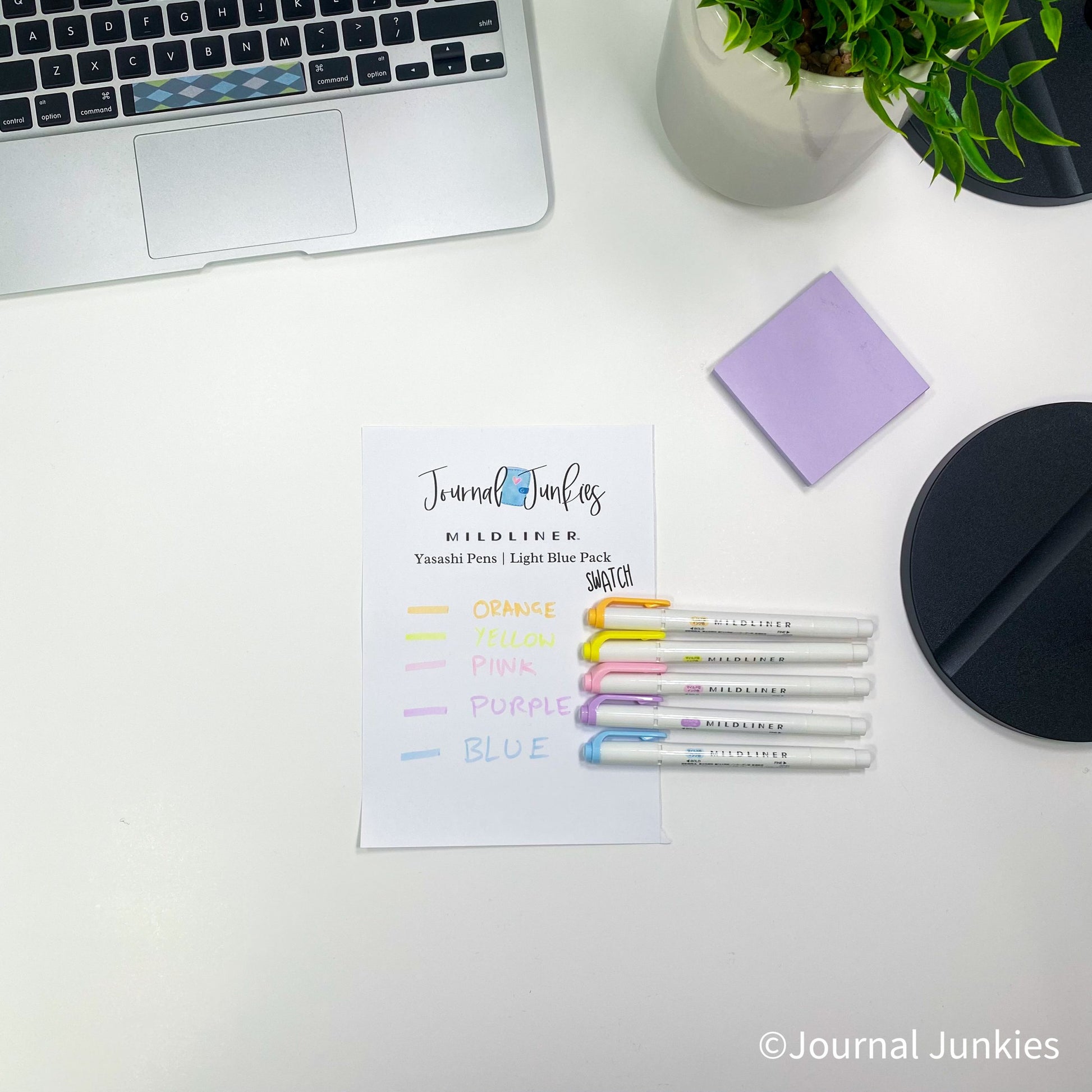 Zebra Mildliners Yasashi Pens | Light Blue Pack Journal Junkies NZ Buy Flat Lay