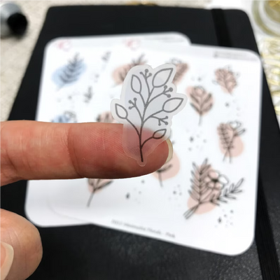 JOURNAL JUNKIES Journal Junkies Rose K Paper Co Decorative Stickers | Minimal Floral Stickers Usage Example in a bullet journal CLOSE UP BLUE