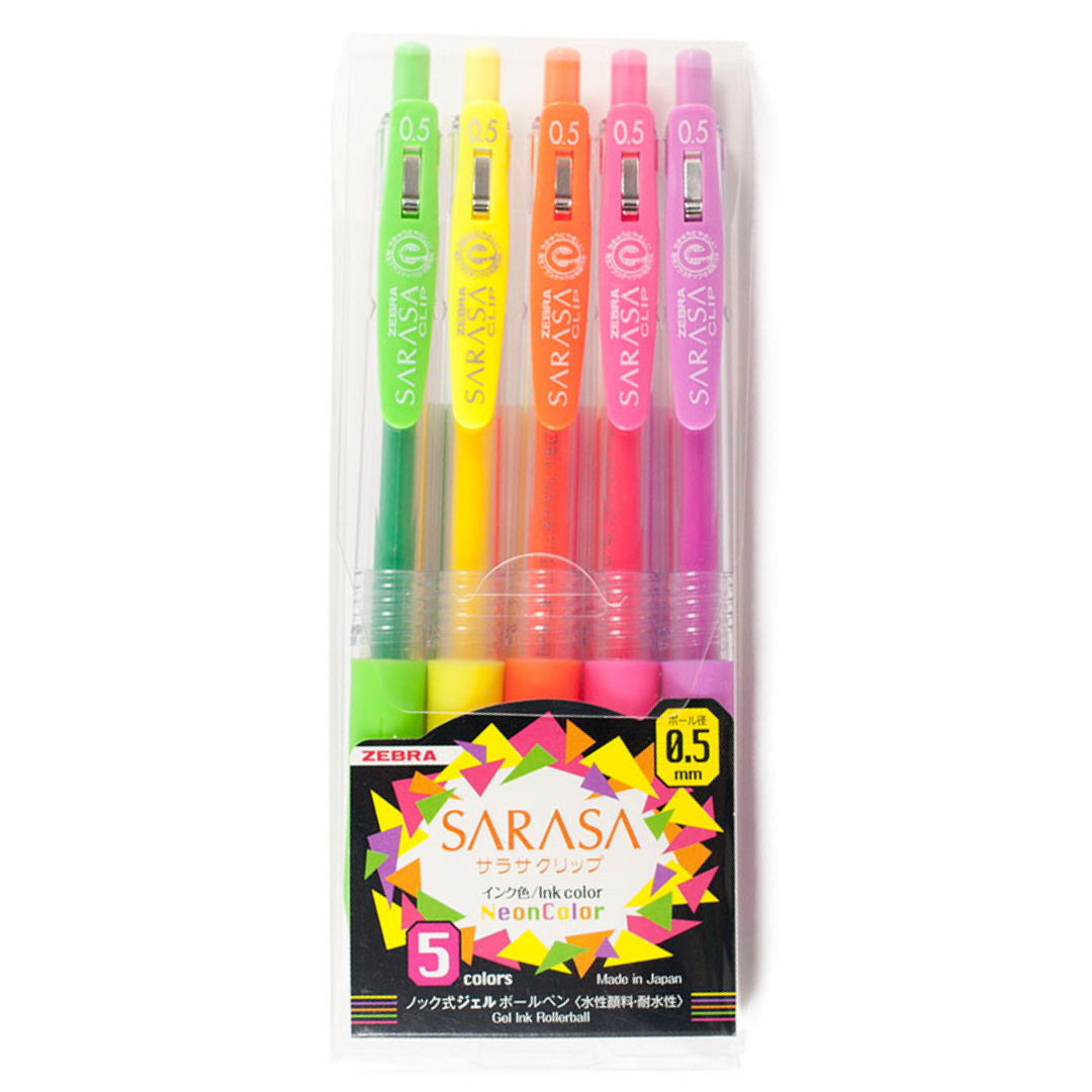 JOURNAL JUNKIES Sarasa Clip Gel Pens Set NZ Neon