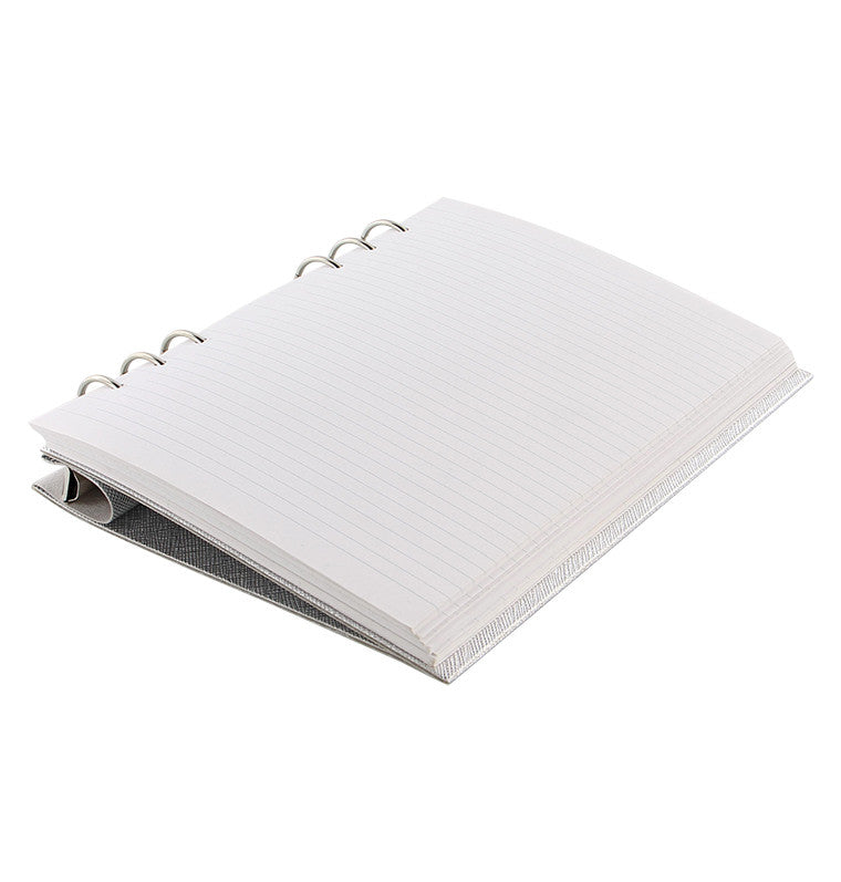 Journal Junkies Filofax Clipbook Loose Leaf Notebook | A5 Silver Folded