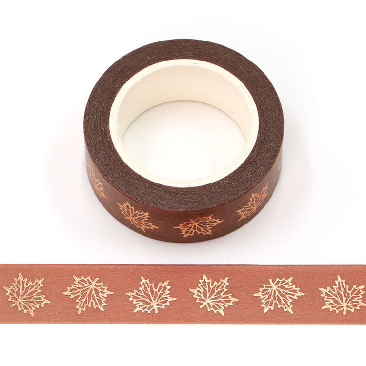 Journal Junkies NZ Medium Washi Tape Buy Foil Maple Leaf JJ-W-120