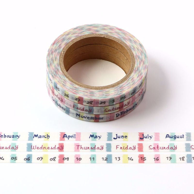 Journal Junkies NZ Thin Washi Tape Buy Skinny Dates | Thin Washi Tape Pack JJ-W-171