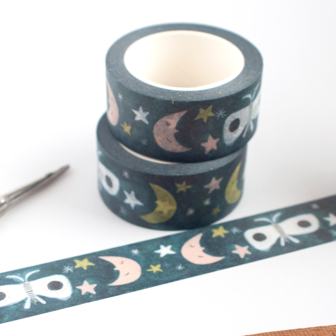 Moths and Moons Medium Washi Tape Journal Junkies