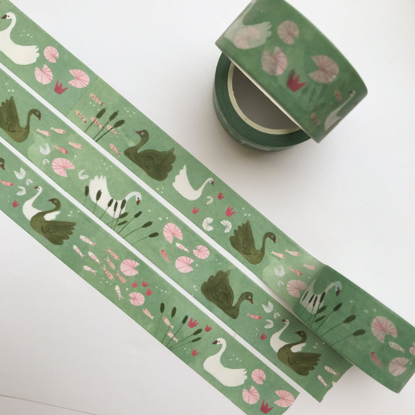 Pond in green medium artist washi tape NZ Journal Junkies