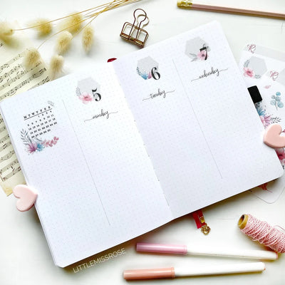 Rose K Paper Co Decorative Stickers | AVALYN Floral Hexagons EXAMPLE