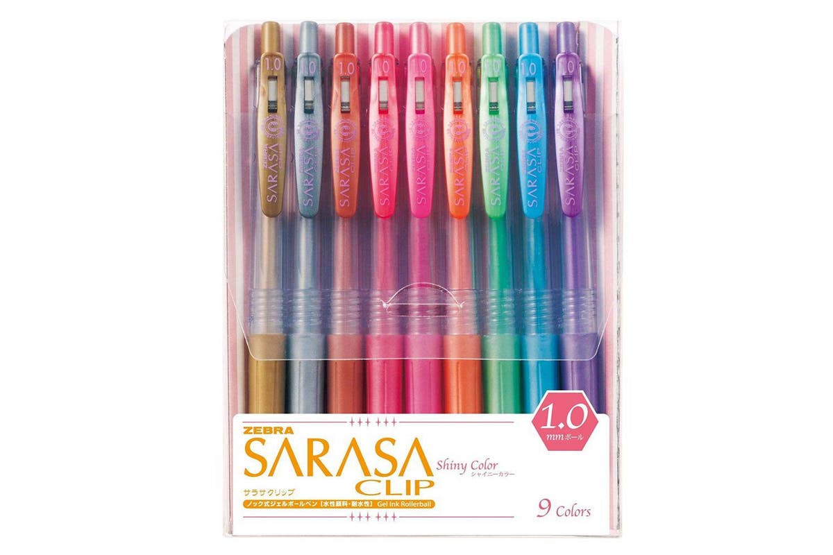 Zebra Sarasa Gel Pen, Decoshine Pack of 9 Metallic Colors