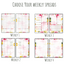 Pretty Floral A5 120gsm Planner Insert | Weekly Spread