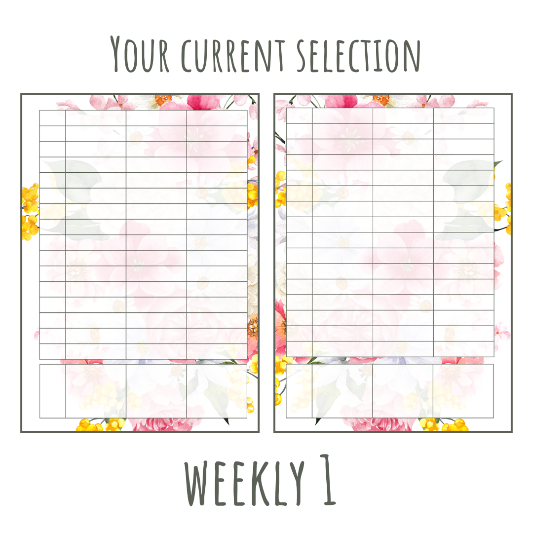 Pretty Floral A5 120gsm Planner Insert | Weekly Spread