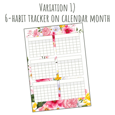 Pretty Floral A5 120gsm Planner Insert | Habit Tracker