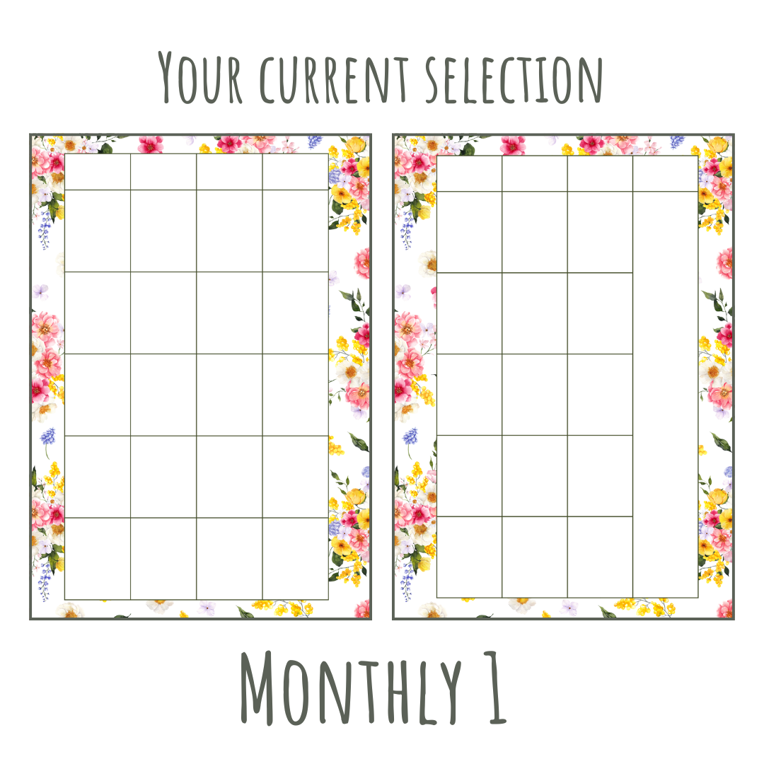 Pretty Floral A5 120gsm Planner Insert | Monthly Spread