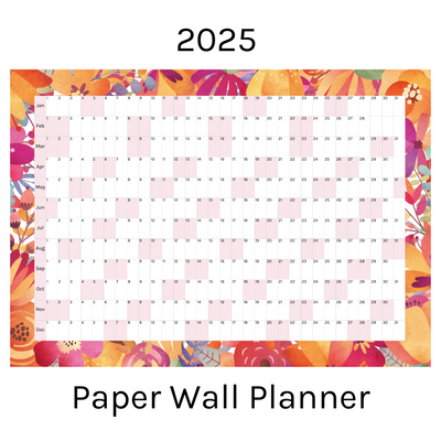 Horizontal 2025 Paper Wall Planner | Autumn Harvest