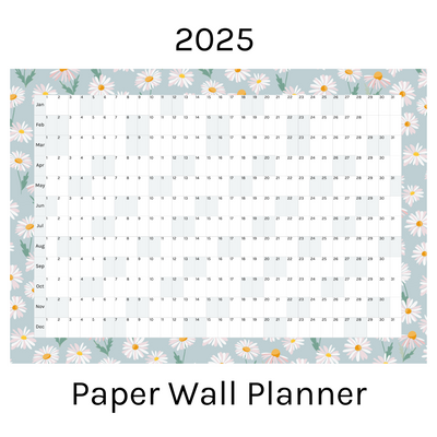 Horizontal 2025 Paper Wall Planner | Daisy Lane