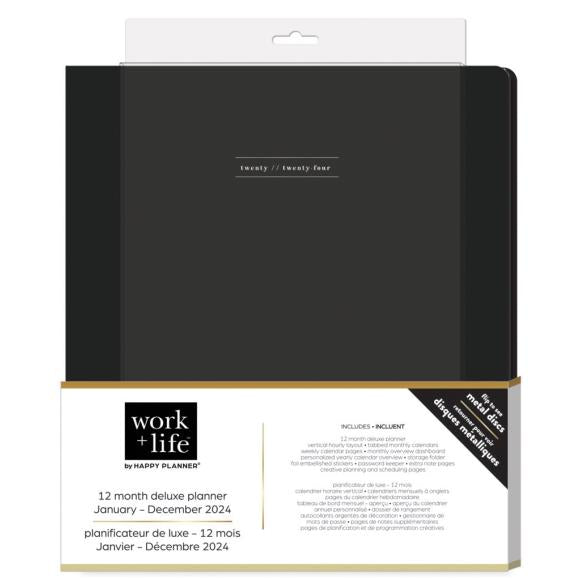 HAPPY PLANNER PRE-ORDER | Work + Life Big 12-Month Planner 2024 | Black