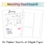 Loose Leaf A5 Planner Inserts 120gsm | Undated Monthly Dashboard