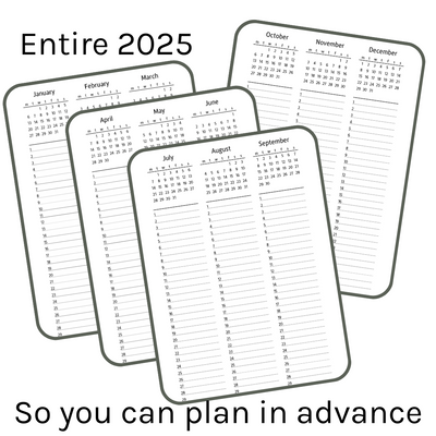 Loose Leaf A5 Planner Inserts 120gsm | 2025 List Future Log