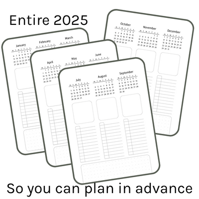 Loose Leaf A5 Planner Inserts 120gsm | 2025 Task-Focused Future Log