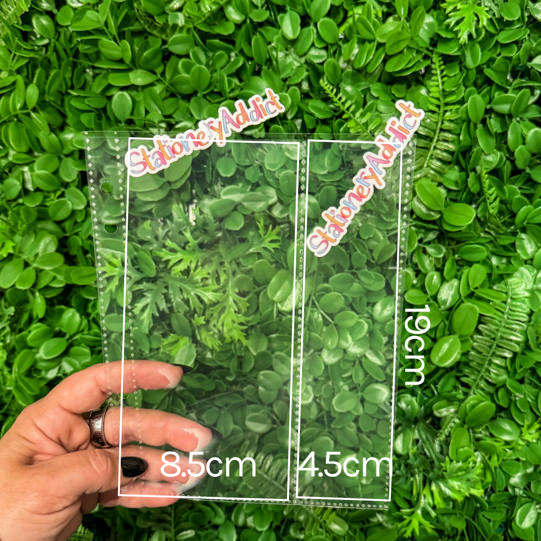 Clear Planner Pockets | A5 1:2 Column Pocket