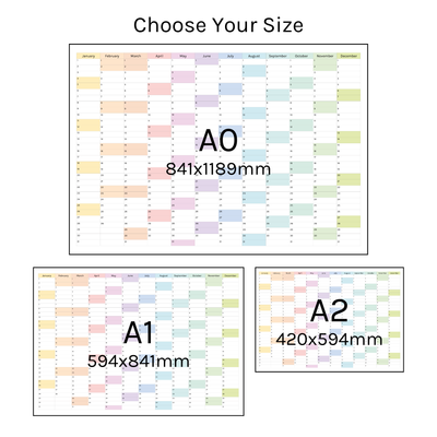 Vertical 2026 Paper Wall Planner | Julie's Rainbow