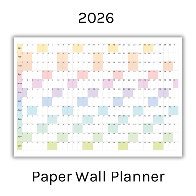 Horizontal 2026 Paper Wall Planner | Julie's Rainbow