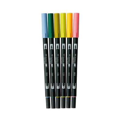 Tombow ABT Brush Marker Pen 6-Pack | Botanical Colours