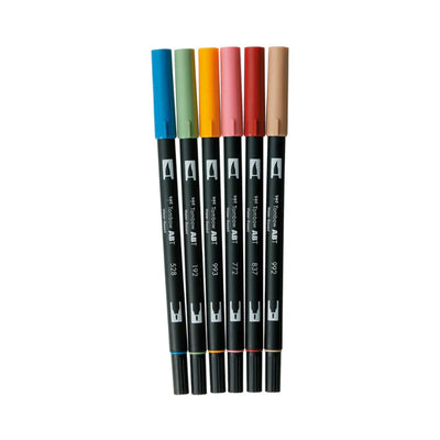 Tombow ABT Brush Marker Pen 6-Pack | Nordic Colours
