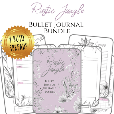PDF Rustic jungle bullet journal printable pdf download for A5 A4 cover product