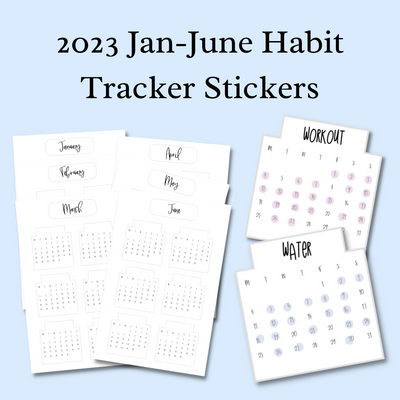 2023 Planner Stickers Pack |  Jan-June Monthly Habit Trackers