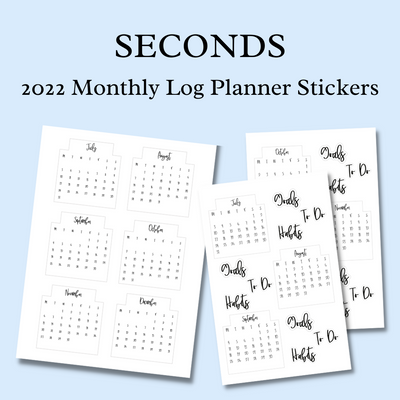 SECONDS 2022 Planner Stickers Pack | Monthly and Future Log