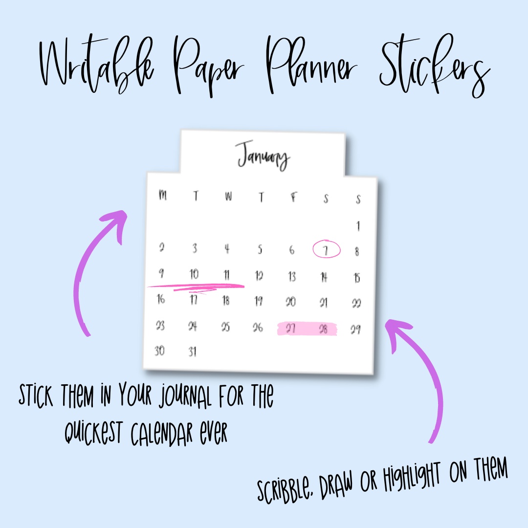 Journal Junkies Monthly Log Stickers 2023 Stick in