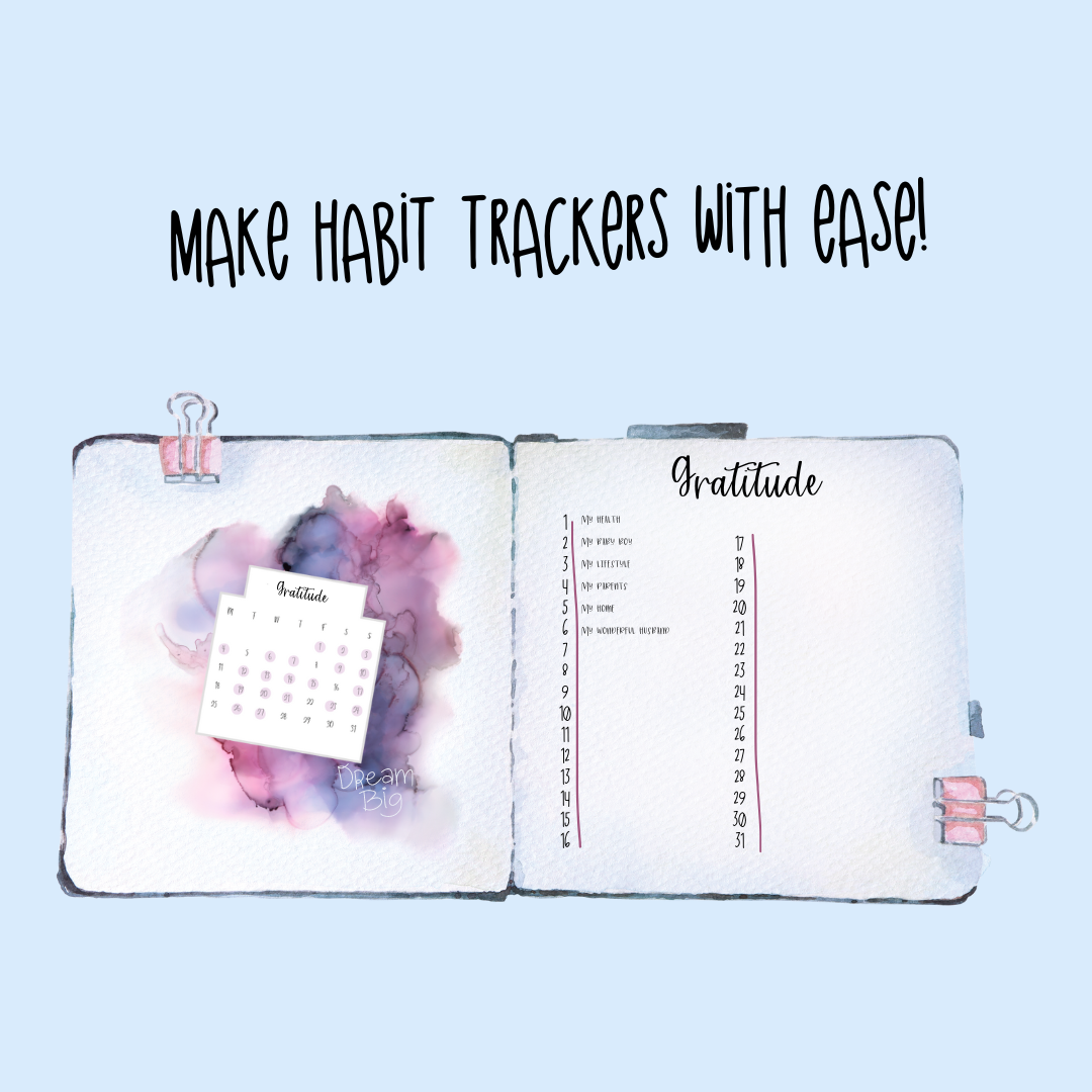 2023 Planner Stickers Pack |  Jan-June Monthly Habit Trackers example