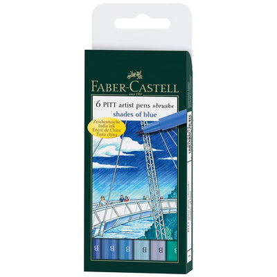 Faber-Castell Pitt Artist Brush Pens 6 Pack Blues